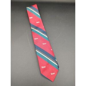 Winston Cigarette Vintage Promo Red Striped Logo 100% Silk Tie Made in Canada